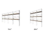 Échafaudage façadier transformable Magic DUARIB 80 m²